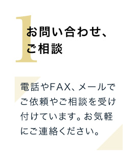 納品までの流れ、まずはお問い合わせから